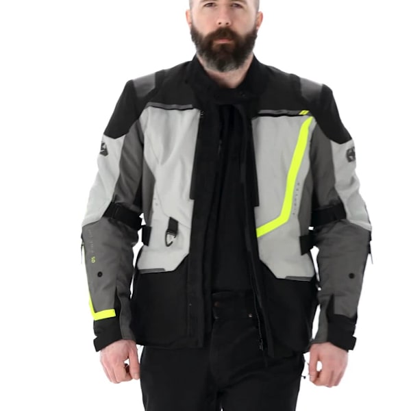 Oxford Montreal 5.0 Textile Jacket - Grey / Black / Yellow - FREE